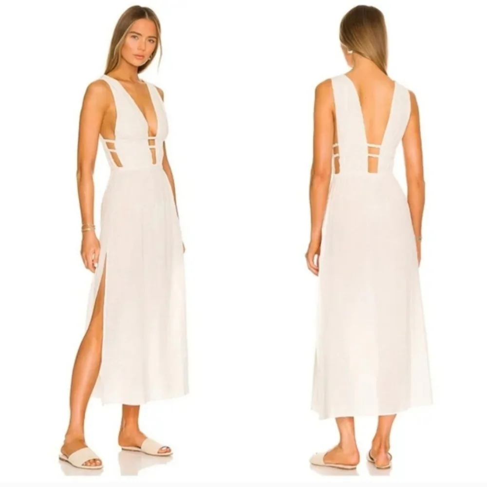 NWT L*SPACE Kira Swimsuit Cover Up Coverup Cover-Up Gauzy Maxi Dress Medium NEW - Picture 2 of 15